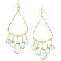 Green Amethyst, White Topaz, and Swiss Blue Topaz Chandelier Earrings